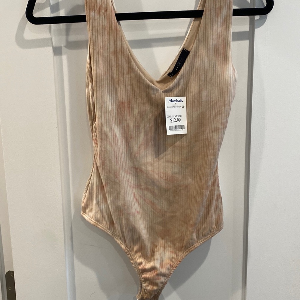 Tan tie dye body suit